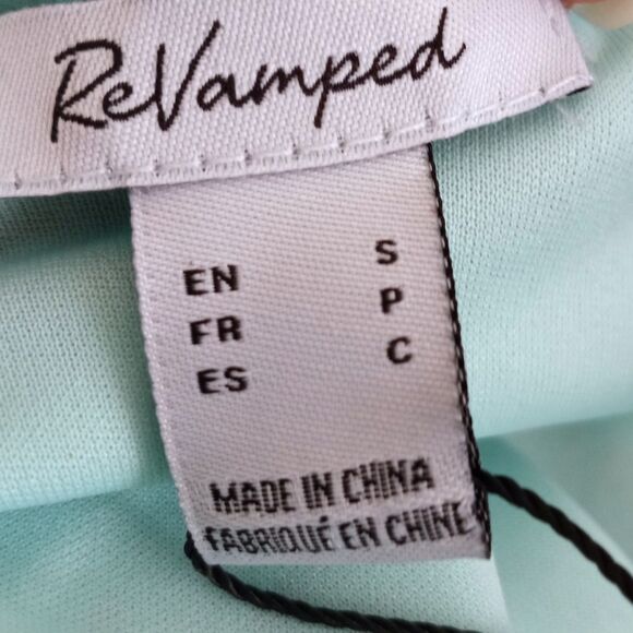 REVAMPED TURQUOISE/MINT FLORAL PLUNGE NECK MAXI DRESS SZ.S NWT - Picture 7 of 10